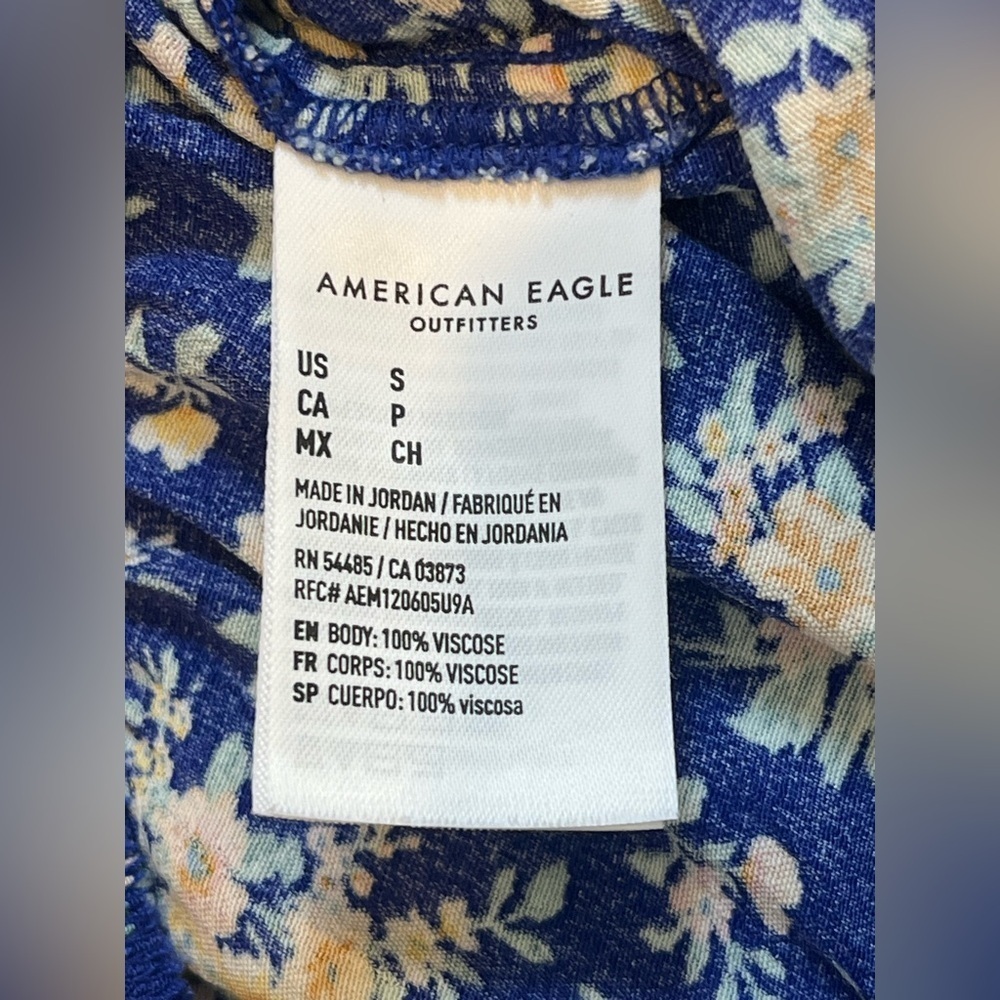 American Eagle Outfitters Blue Floral Elastic Waist Ruffle Shorts Size Small - Picture 6 of 16